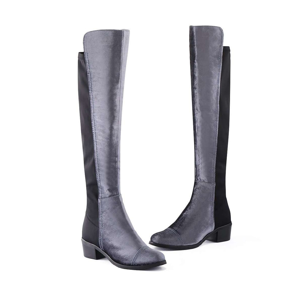 Suede Stretchable Overknee Low Heel Boot 3216 - House of Avenues - Designer Shoes | 香港 | 女Ã? House of Avenues
