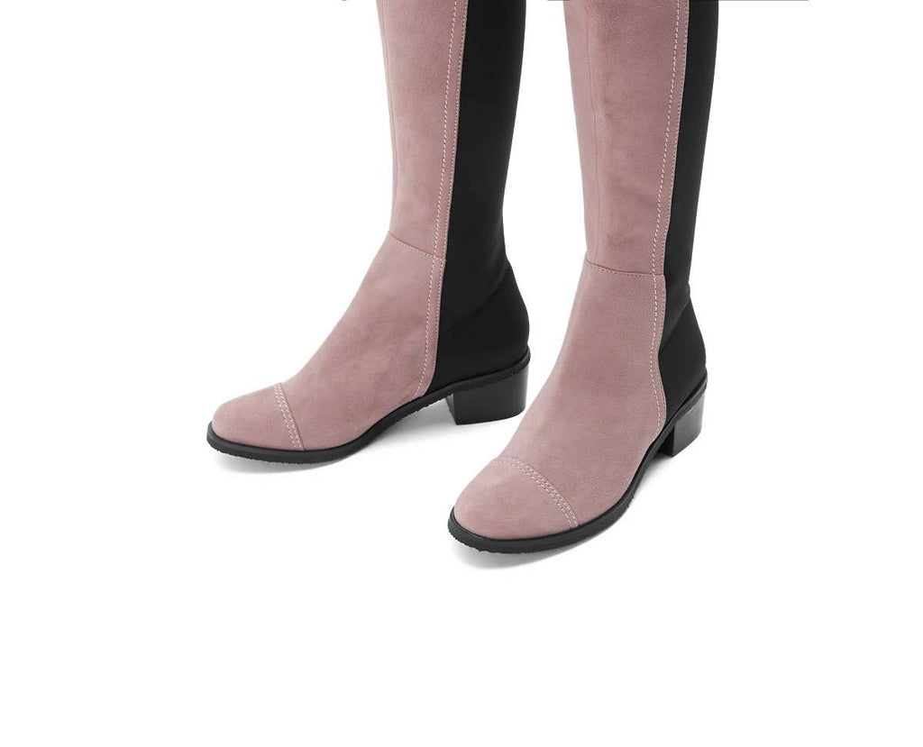 Suede Stretchable Overknee Low Heel Boot 3216 - House of Avenues - Designer Shoes | 香港 | 女Ã? House of Avenues